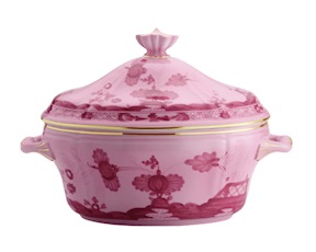 Zuppiera Oriente Italiano Porpora porcellana Richard Ginori