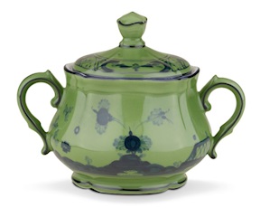 Zuccheriera Oriente Italiano Malachite porcellana Richard Ginori