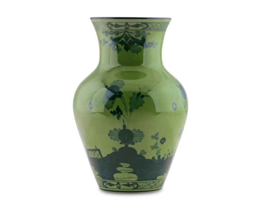 Vaso Ming Oriente Italiano Malachite porcellana Richard Ginori