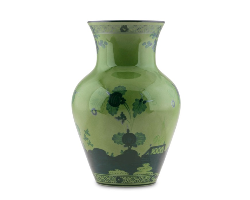 Vaso Ming Oriente Italiano Malachite porcellana Richard Ginori