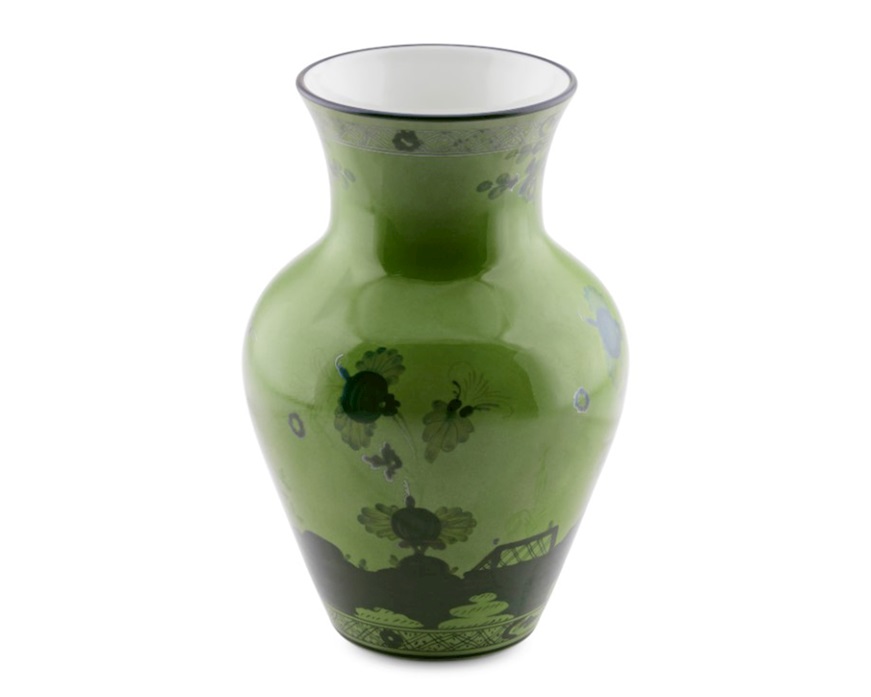 Vaso Ming Oriente Italiano Malachite porcellana Richard Ginori
