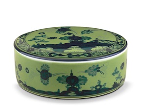Scatola Oriente Italiano Malachite porcellana Richard Ginori