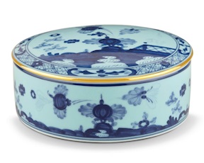 Scatola Oriente Italiano Iris porcellana Richard Ginori