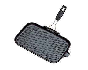 Rectangular grill cast iron matt black Le Creuset