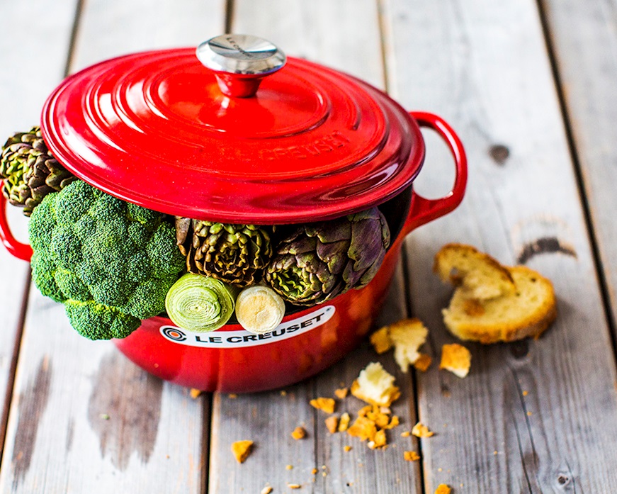 Cocotte rotonda Evolution ghisa arancio Le Creuset