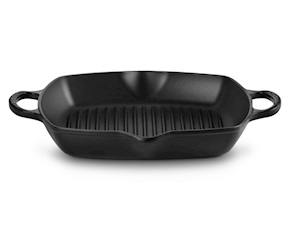 Square grill Evolution cast iron matt black Le Creuset