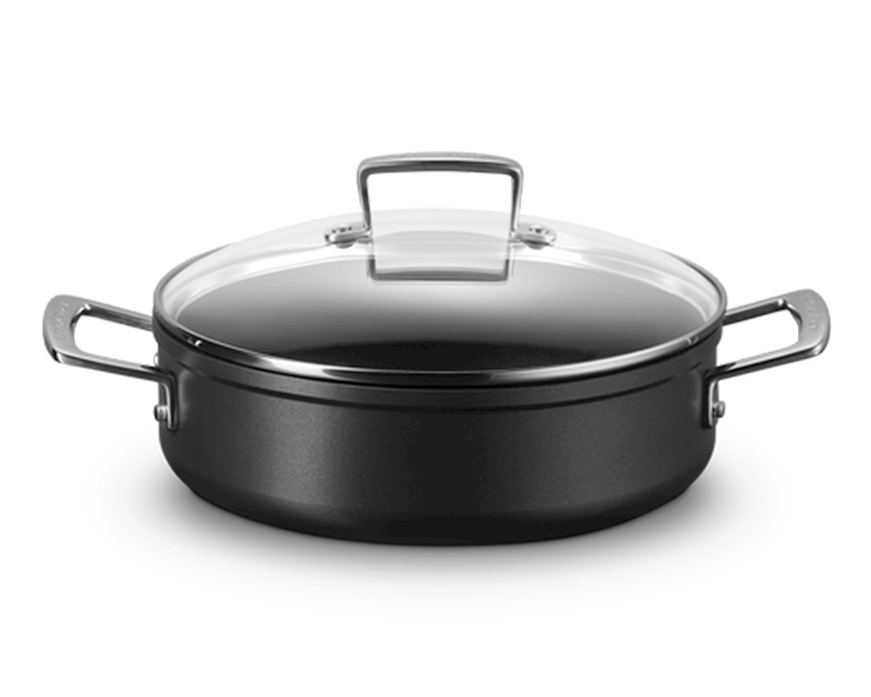 Sautè in alluminio antiaderente nero con coperchio Le Creuset