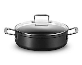 Sautè in alluminio antiaderente nero con coperchio Le Creuset