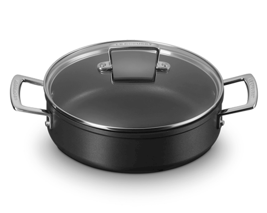Sautè in alluminio antiaderente nero con coperchio Le Creuset