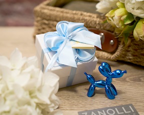 Balloon dog blue with sugared almonds Selezione Zanolli