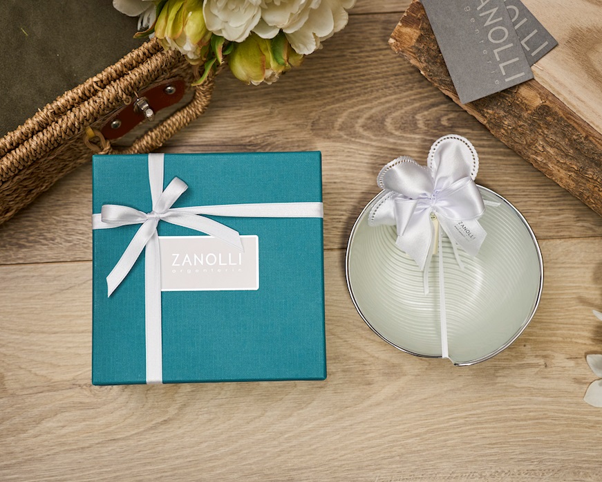 Ciotola Metropolis perla con petali portaconfetti Selezione Zanolli