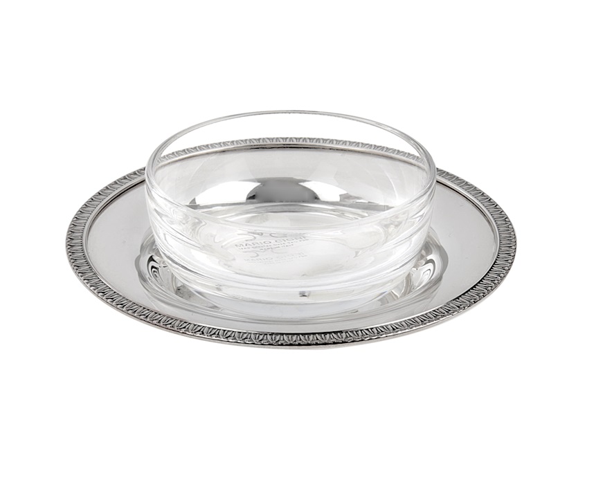 Salino argento in stile Impero con piattino Selezione Zanolli