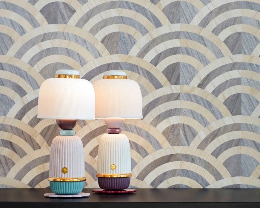 Lampada Kokeshi porcellana crema Lladro'