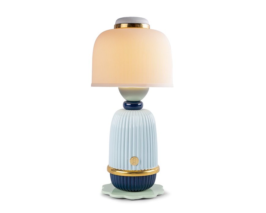 Lampada Kokeshi porcellana blu Lladro'
