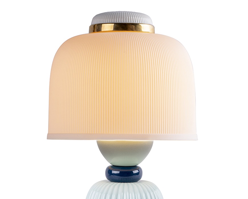 Lampada Kokeshi porcellana blu Lladro'