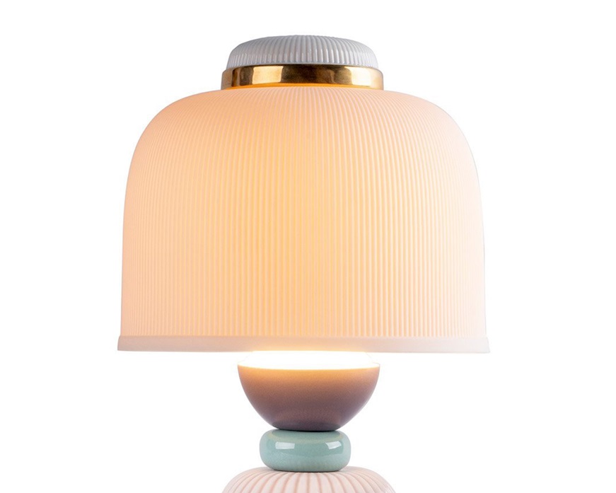Lampada Kokeshi porcellana rosa Lladro'