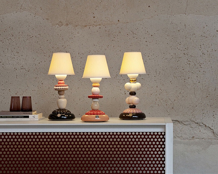 Table Lamp Firefly Cactus porcelain Gold Autumn Lladro'