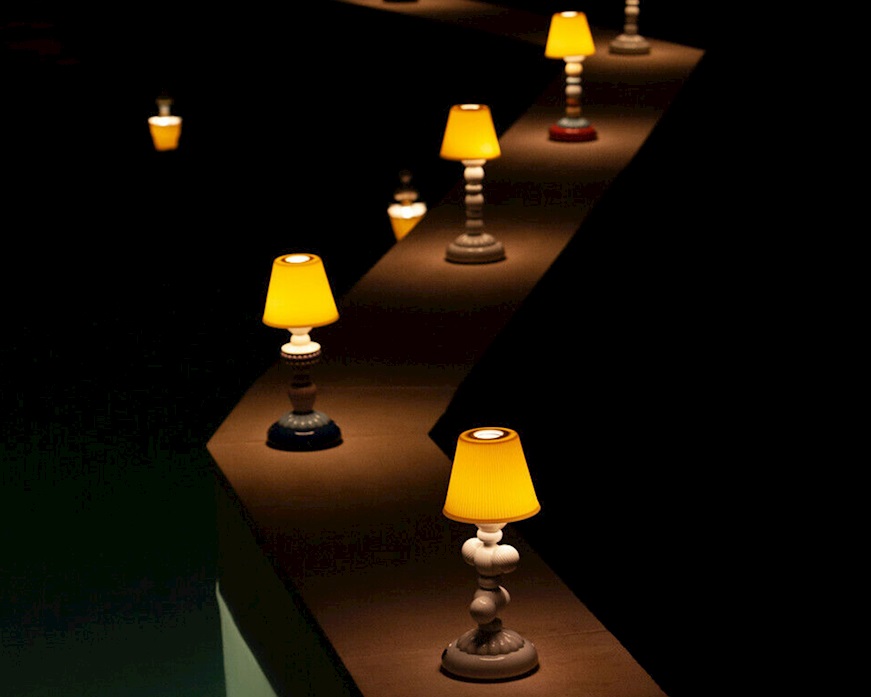 Table Lamp Firefly Cactus porcelain Gold Autumn Lladro'