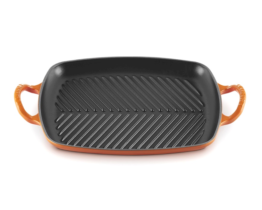 Grill rettangolare Evolution ghisa arancio Le Creuset