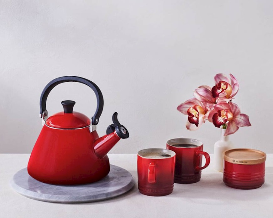 Bollitore Kone acciaio ciliegia Le Creuset