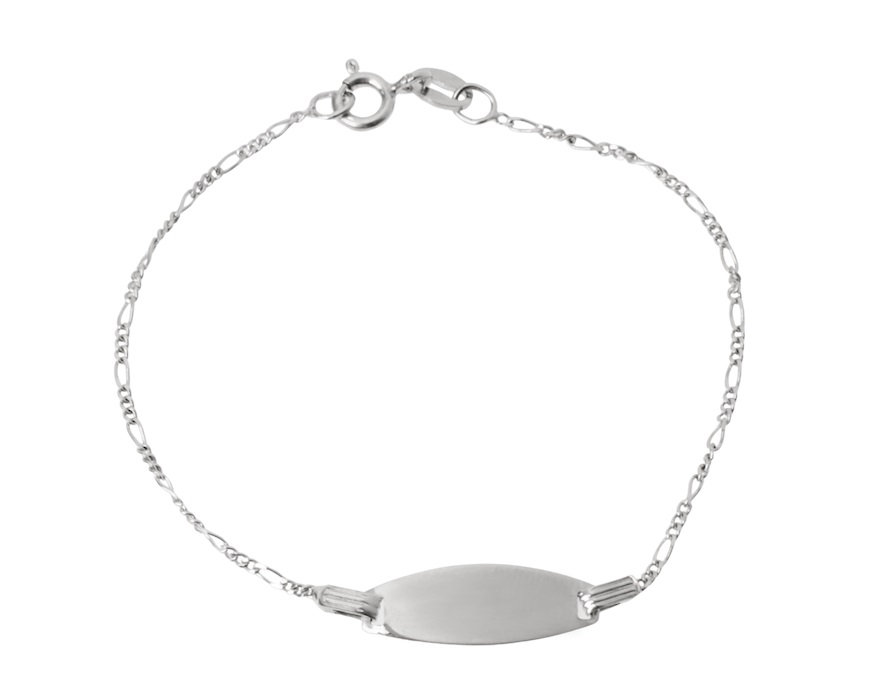 Bracciale bimbo/a argento maglia grumette con piastrina Selezione Zanolli