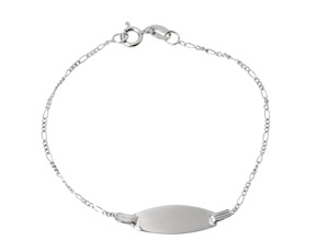 Bracciale bimbo/a argento maglia grumette con piastrina Selezione Zanolli