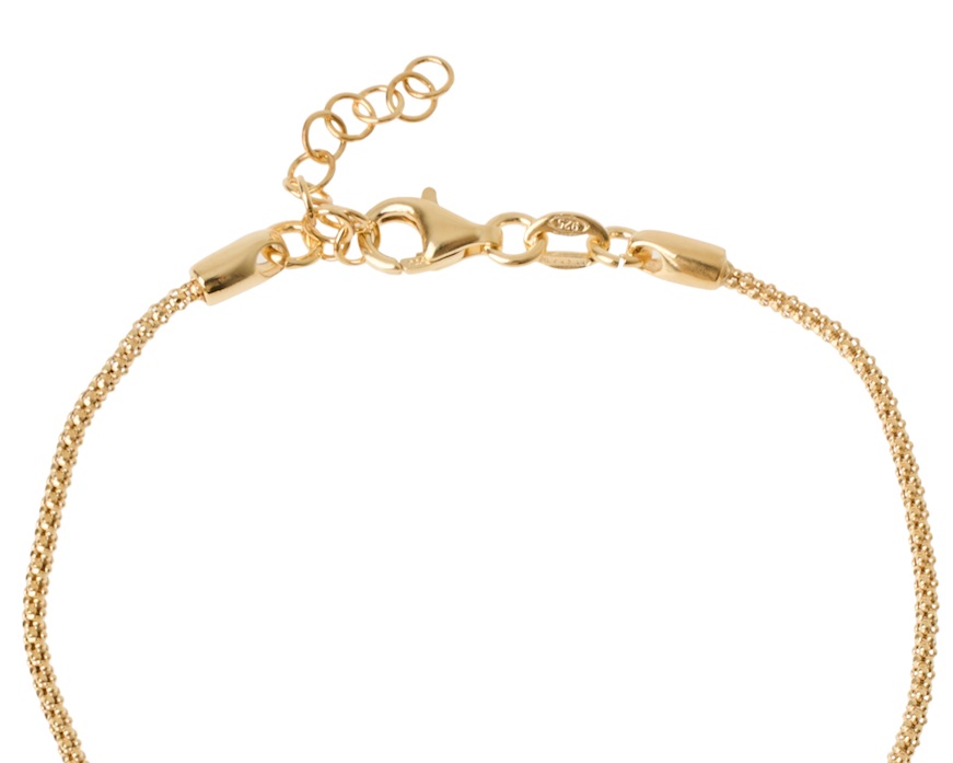 Bracciale argento dorato sfere diamantate centrali Selezione Zanolli