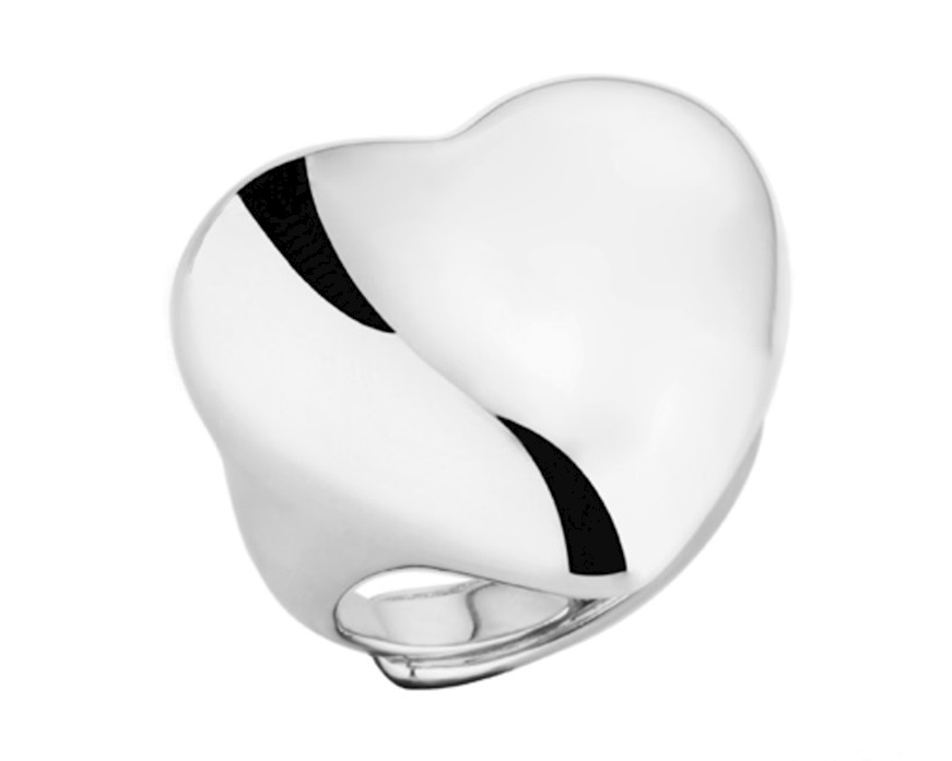 Anello Cuore ottone finitura rodio Sovrani