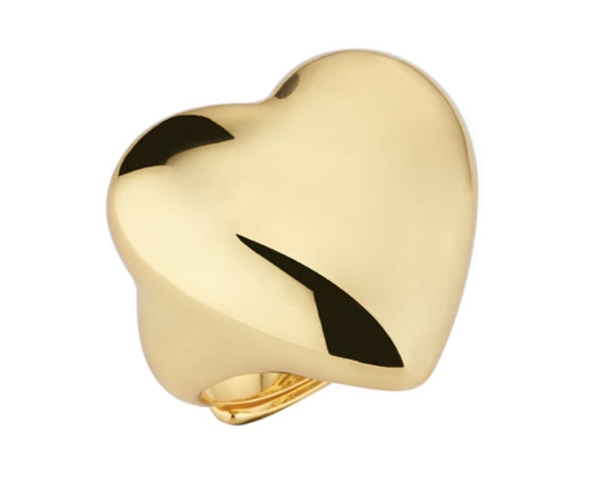 Anello Cuore ottone finitura oro Sovrani