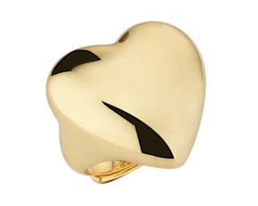 Anello Cuore ottone finitura oro Sovrani