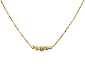 Collana argento dorato con sfere diamantate centrali Selezione Zanolli