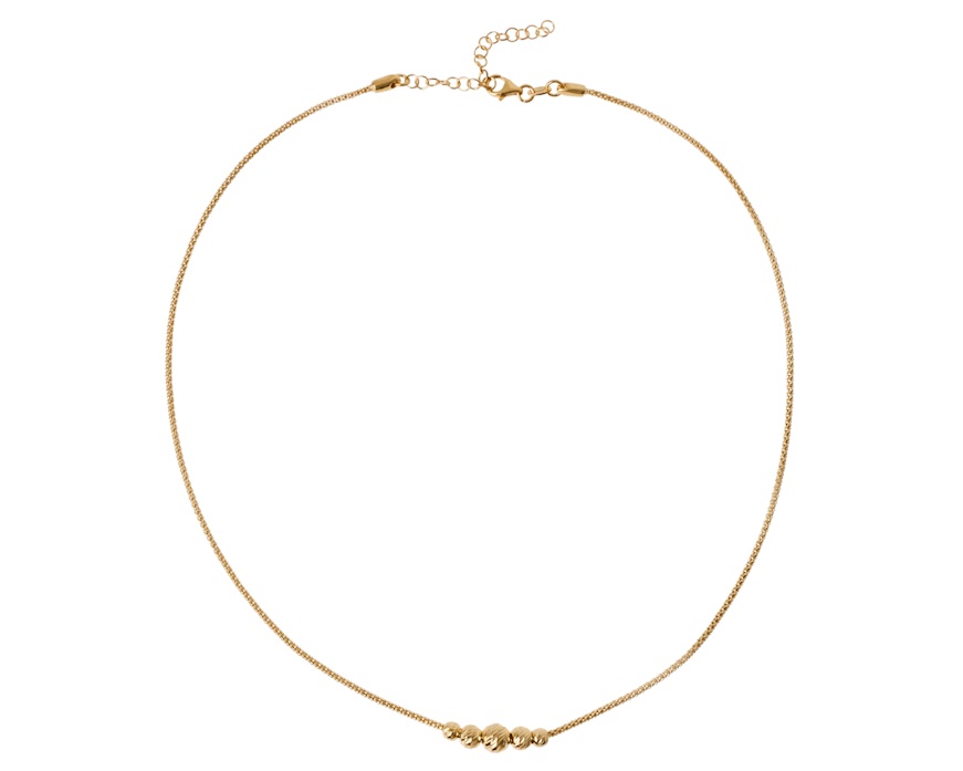 Collana argento dorato con sfere diamantate centrali Selezione Zanolli