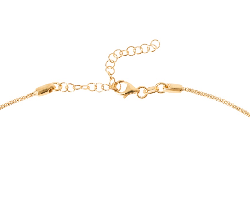 Collana argento dorato con sfere diamantate centrali Selezione Zanolli