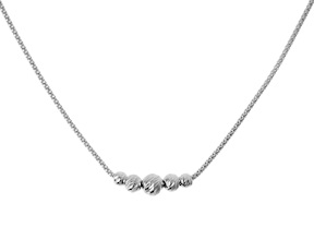 Collana argento con sfere diamantate centrali Selezione Zanolli