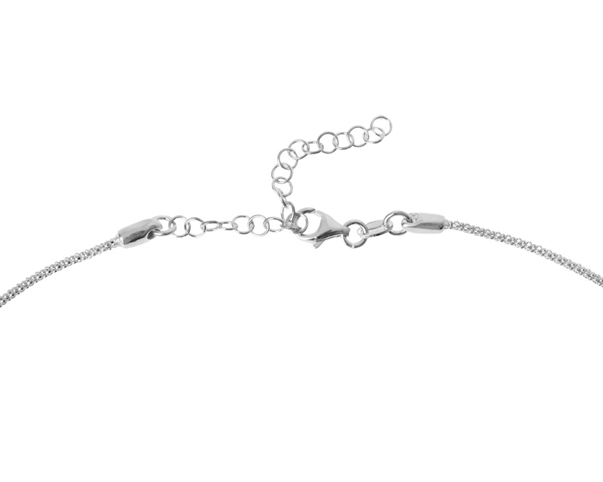 Collana argento con sfere diamantate centrali Selezione Zanolli