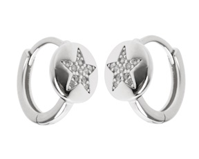 Orecchini argento con tondo stella di zirconi Selezione Zanolli