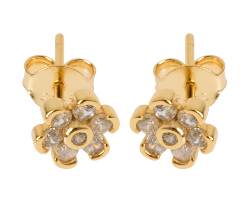 Orecchini argento dorato con fiore di zirconi Selezione Zanolli