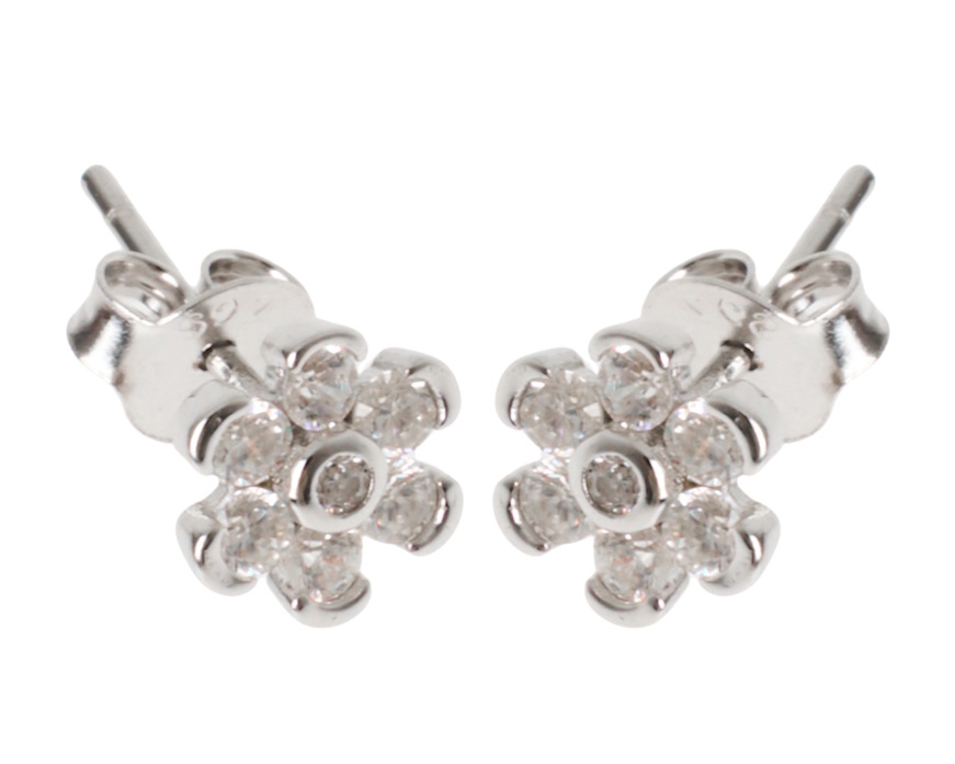 Orecchini argento con fiore di zirconi Selezione Zanolli