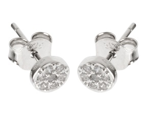 Orecchini argento tondo con pavè di zirconi Selezione Zanolli