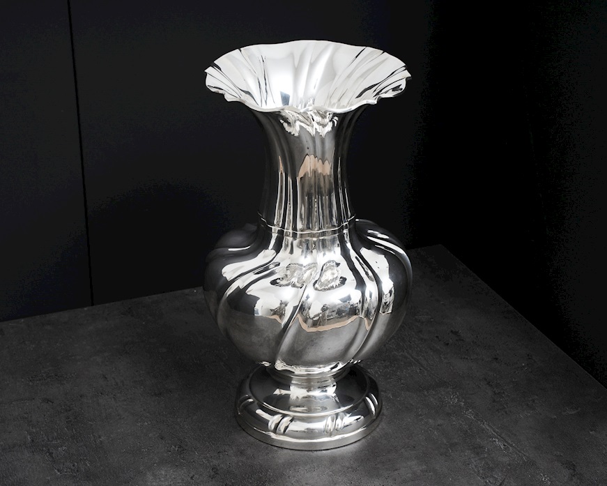 Vase Torcion silver 1046 grammi in 700 style Zanolli Vintage