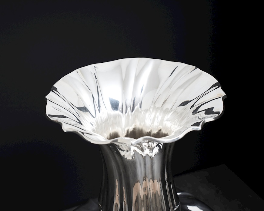 Vase Torcion silver 1046 grammi in 700 style Zanolli Vintage