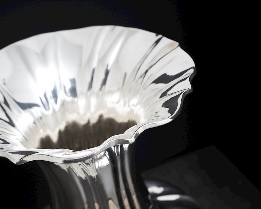 Vase Torcion silver 1046 grammi in 700 style Zanolli Vintage