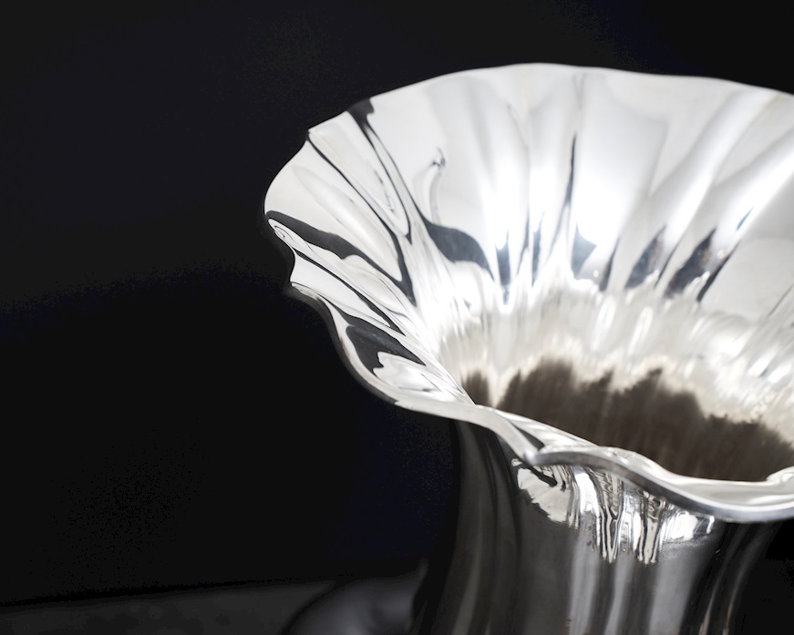 Vase Torcion silver 1046 grammi in 700 style Zanolli Vintage