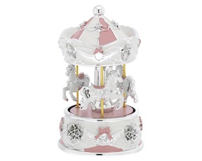Music box Horses carousel pink Selezione Zanolli