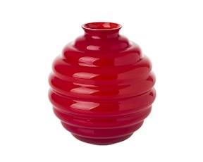 Vase Decò Murano glass red Venini