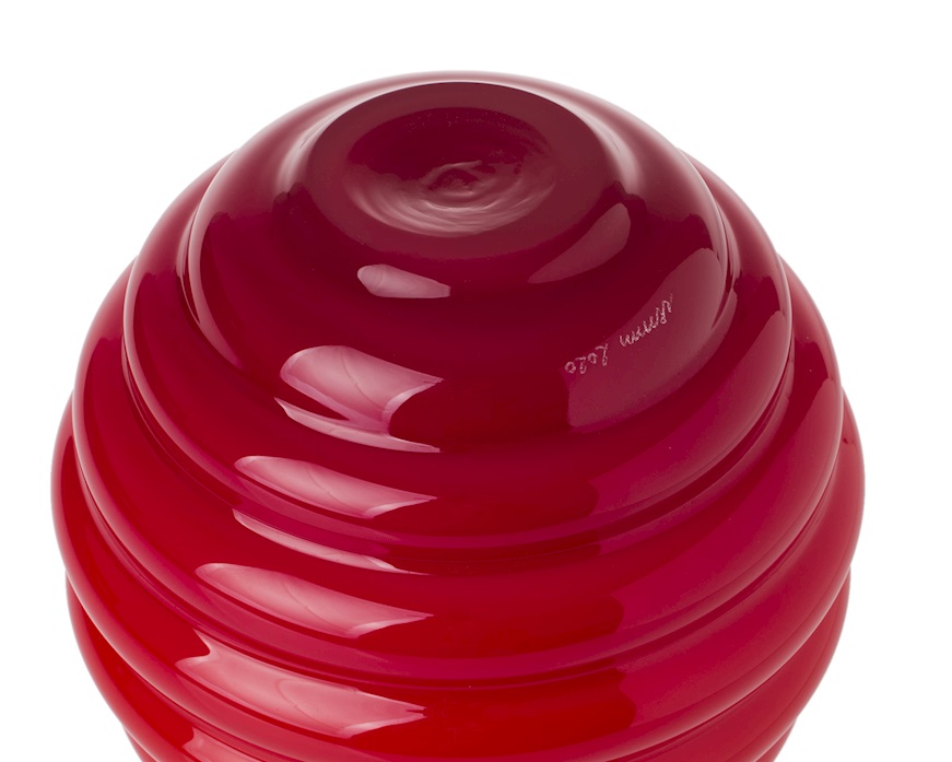 Vase Decò Murano glass red Venini