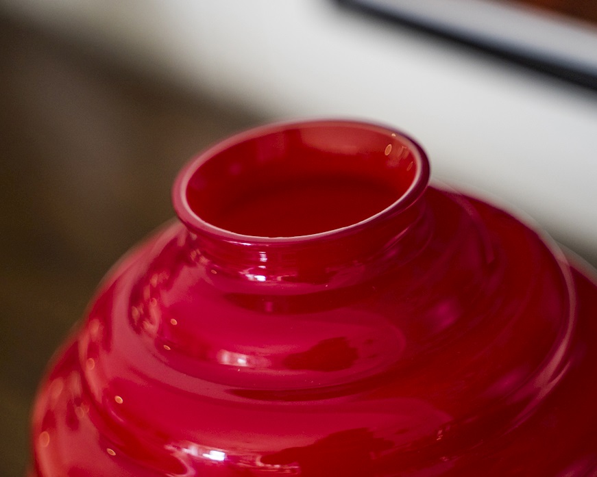 Vase Decò Murano glass red Venini