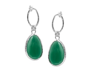Orecchini Mediterranea argento con agata verde Selezione Zanolli