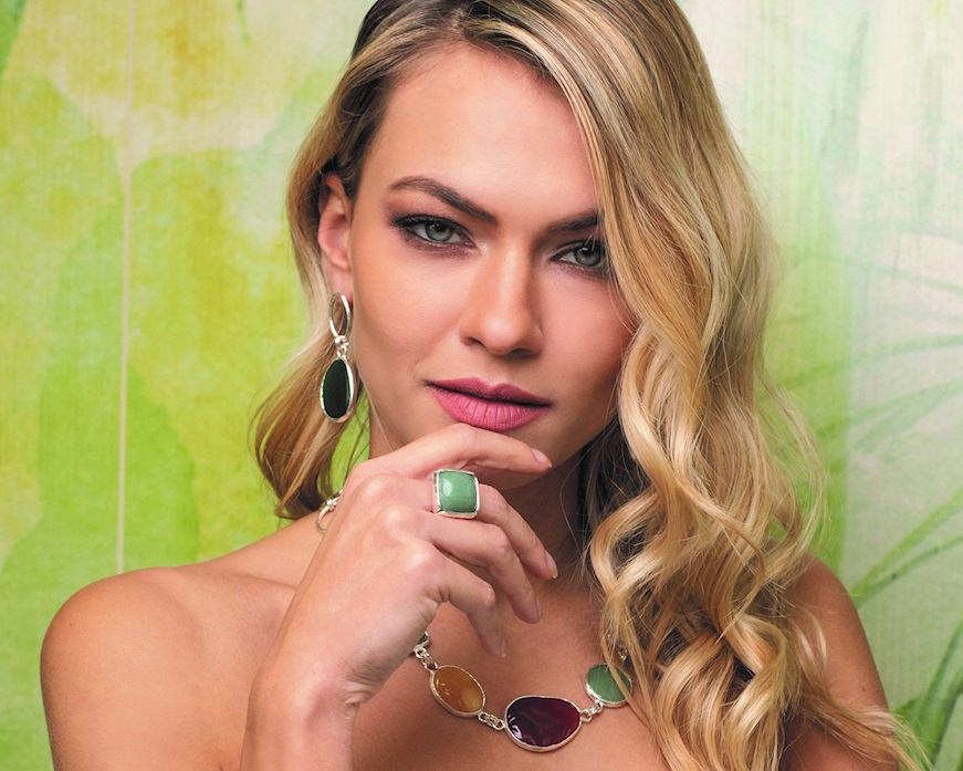 Orecchini Mediterranea argento con agata verde Selezione Zanolli