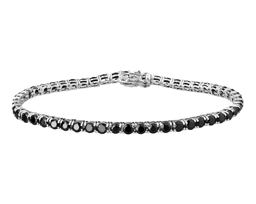 Tennis Bracelet silver 4 jaw with black zircons Selezione Zanolli